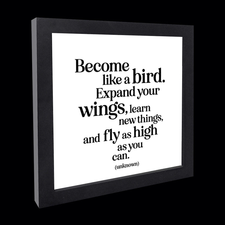 "become like a bird" card