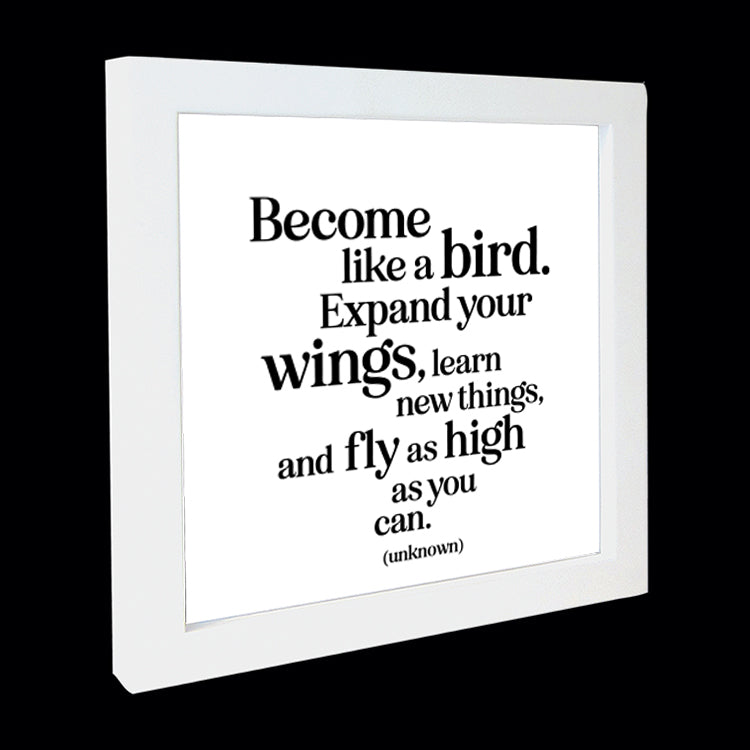 "become like a bird" card