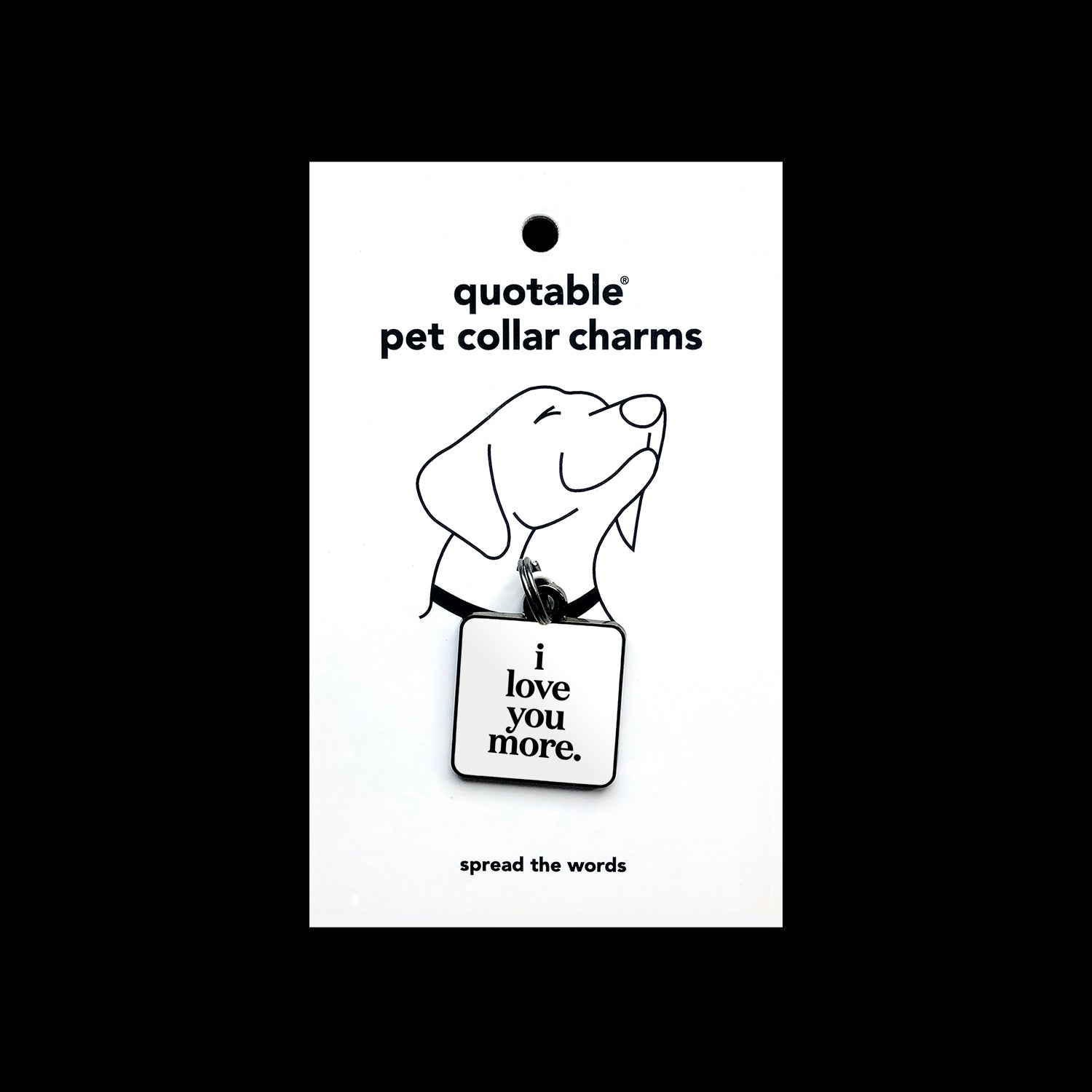 "i love you more." pet collar charm
