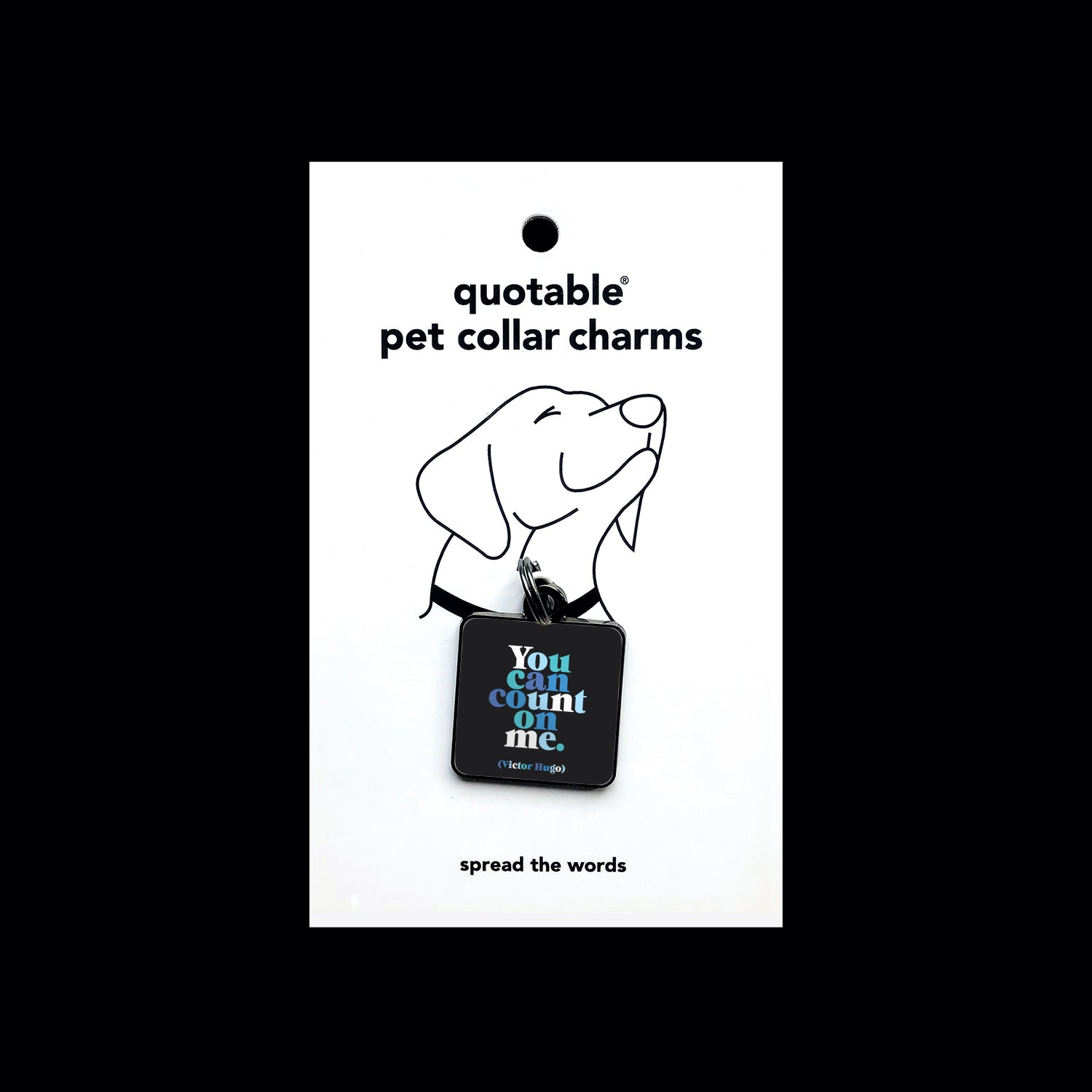 "count on me" pet collar charm