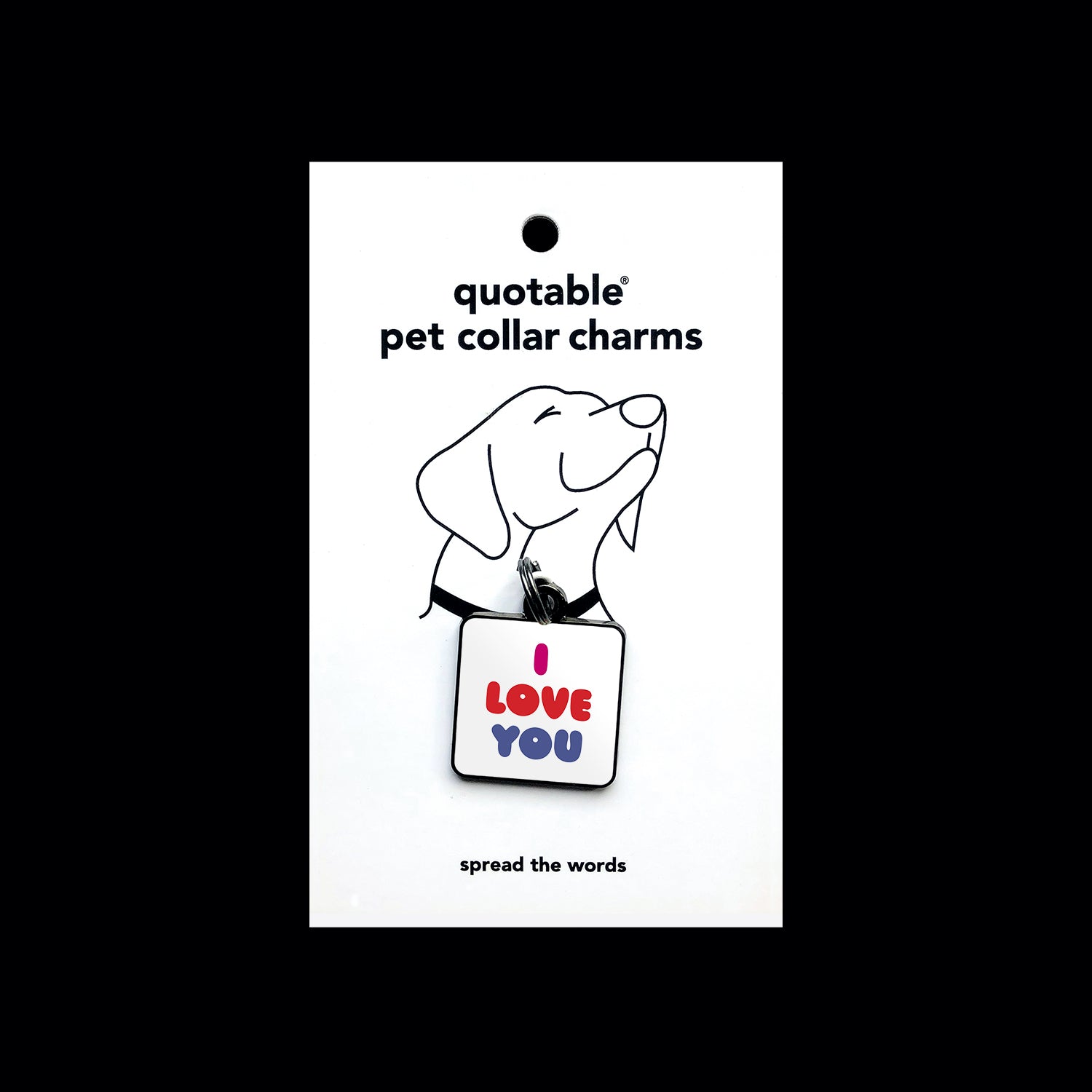 "i love you" pet collar charm