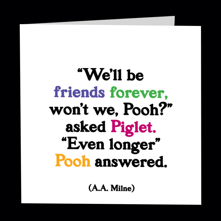 "friends forever pooh" card