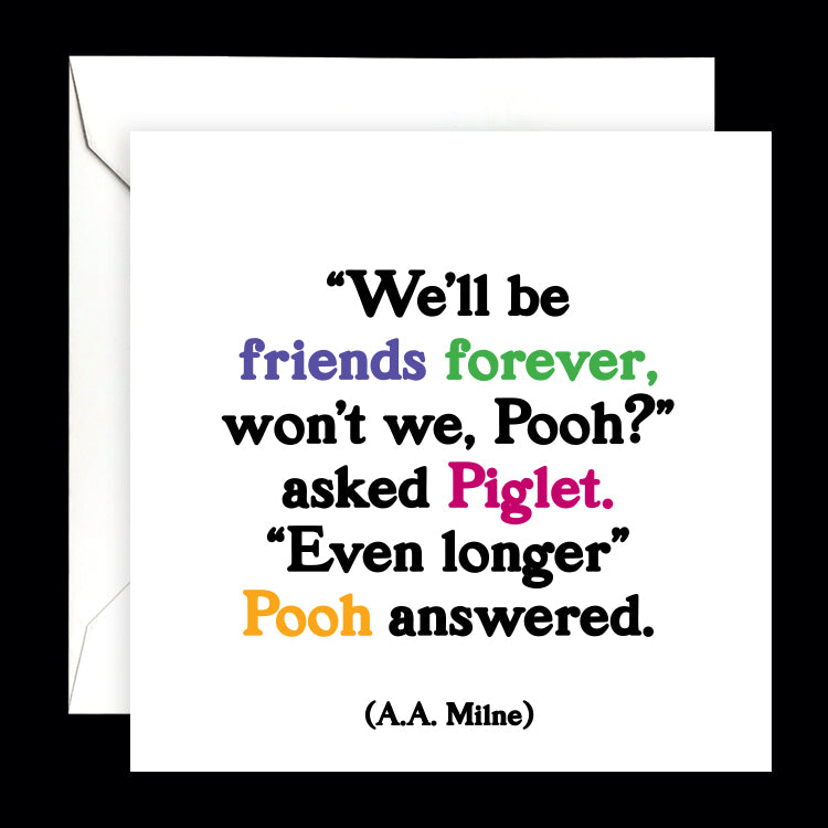 "friends forever pooh" card