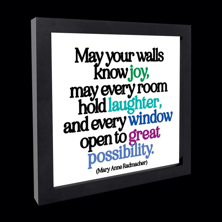 "may your walls know joy" card