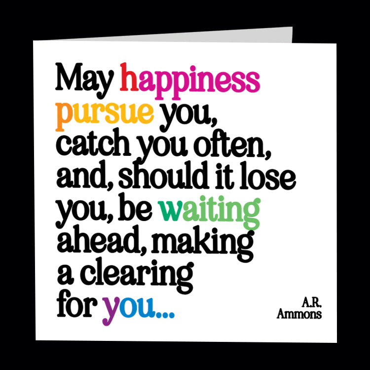 "may happiness pursue you" card