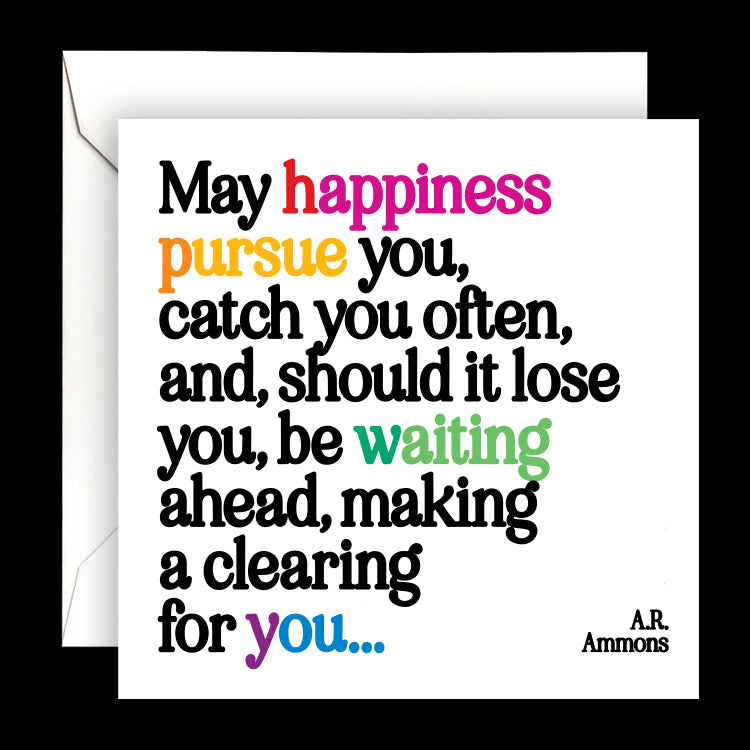 "may happiness pursue you" card