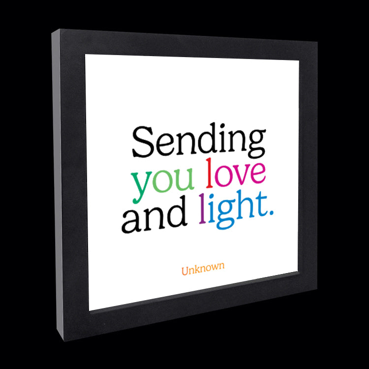 "sending you love and light" card
