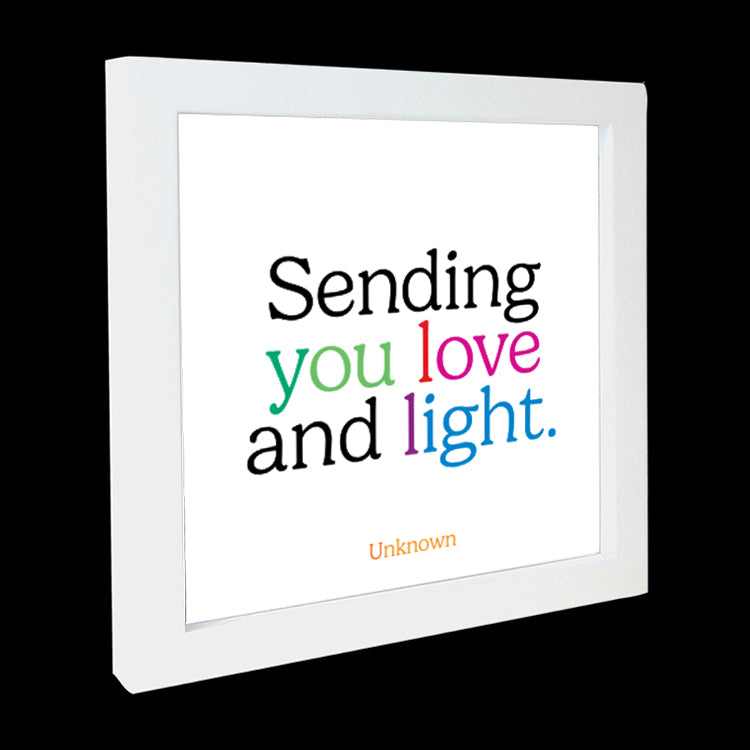 "sending you love and light" card