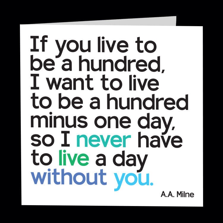 "live to be a hundred" card
