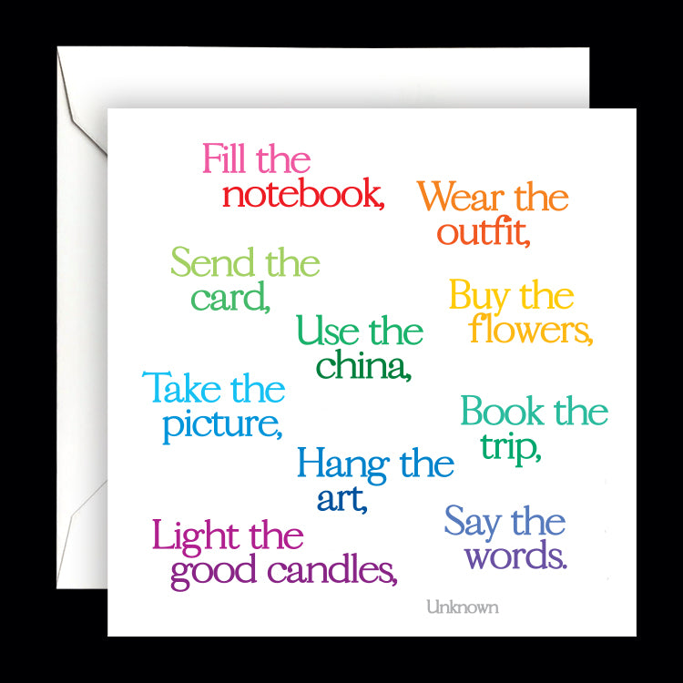 "fill the notebook" card