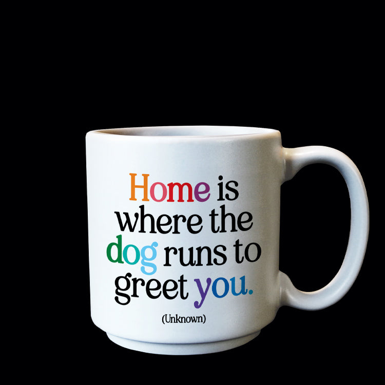 "home is where the dog runs" mini mug