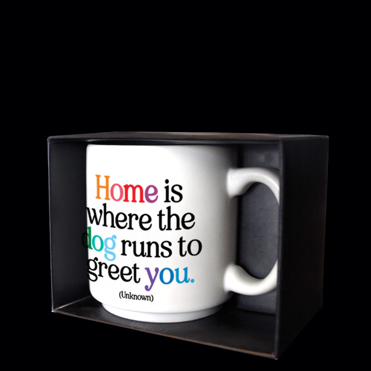 "home is where the dog runs" mini mug