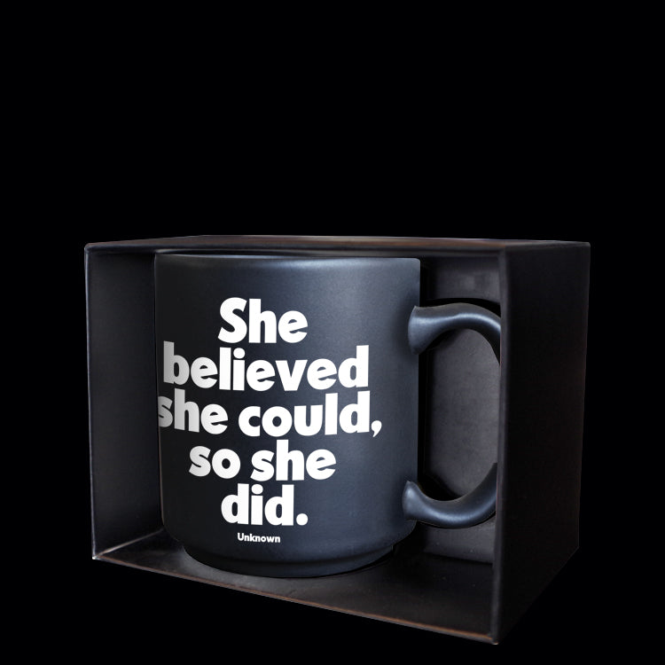 "she believed she could" mini mug