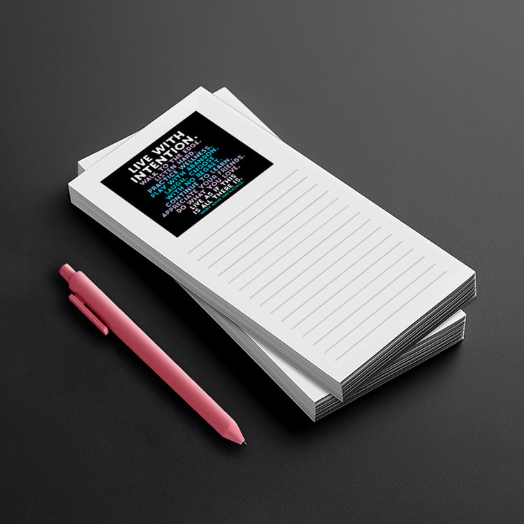 "live with intention" list pad