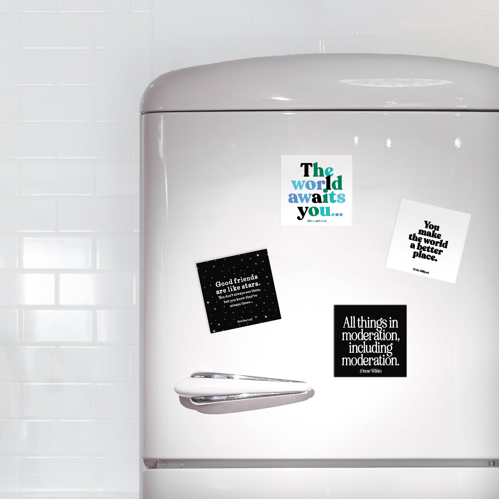 "the world awaits you" magnet