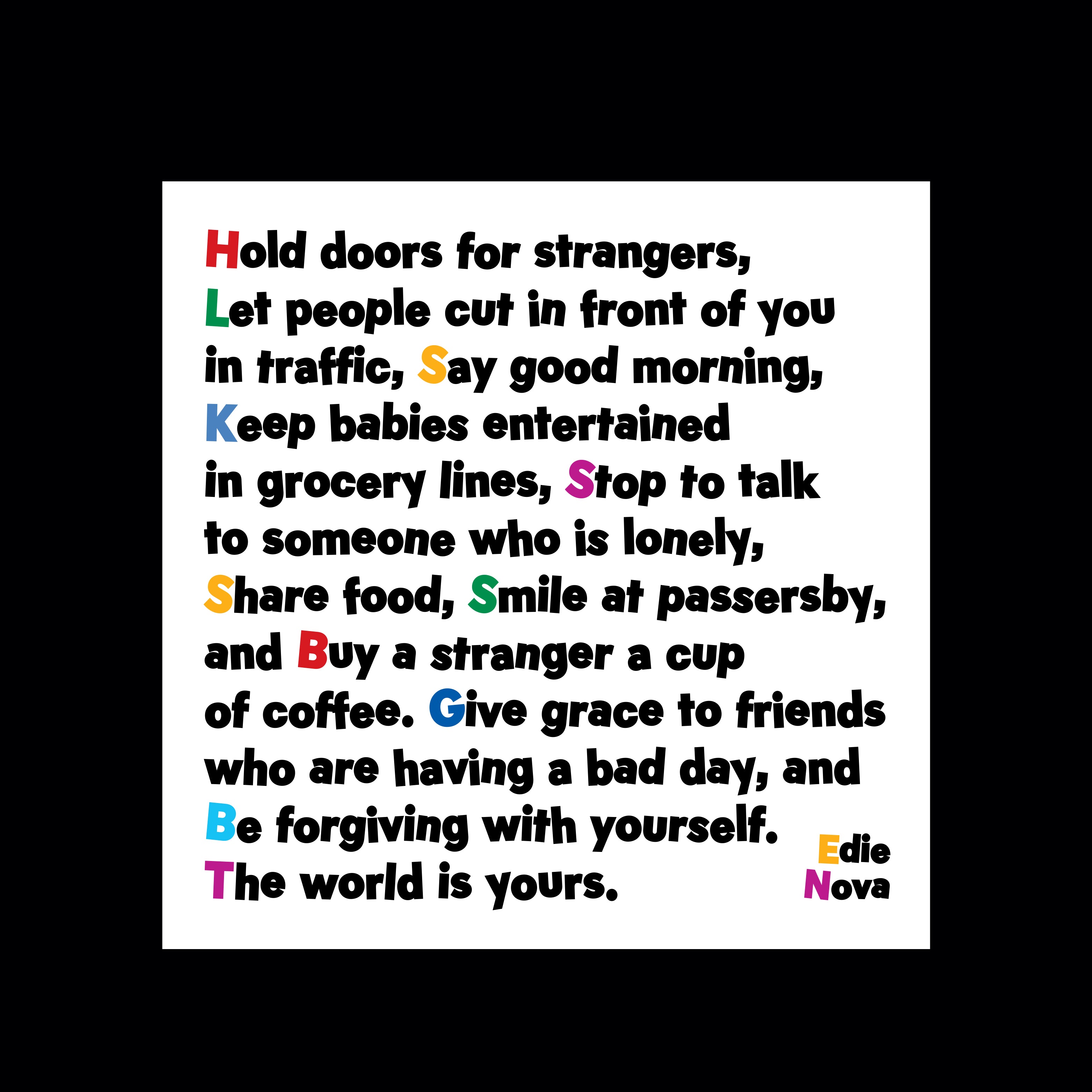 "hold doors for strangers" magnet