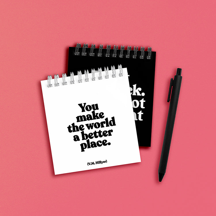 "you make the world" spiral notepad