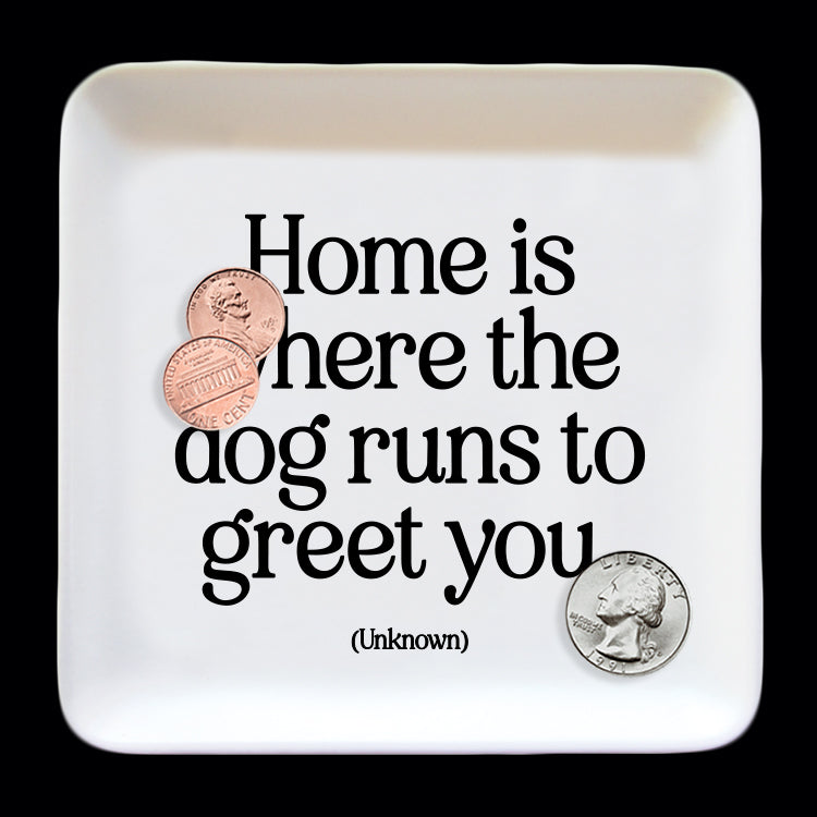 "home is where the dog runs" trinket dish