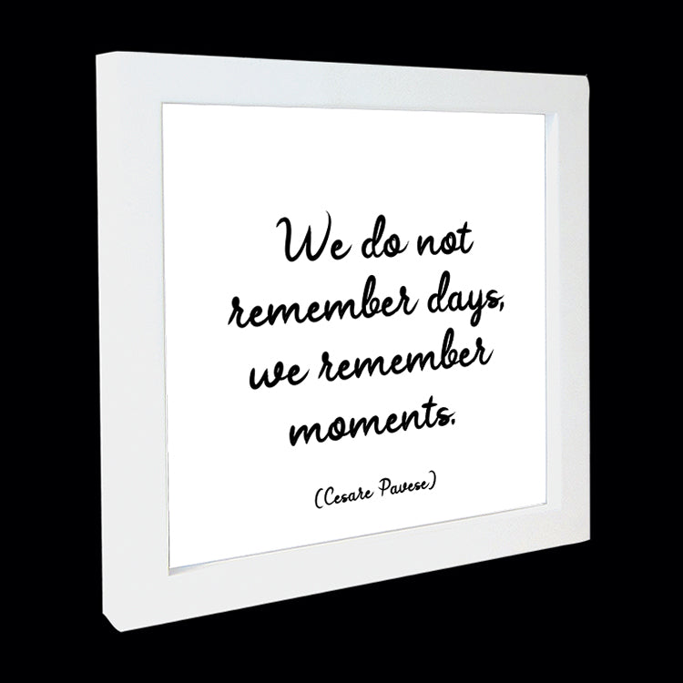 "we remember moments" card