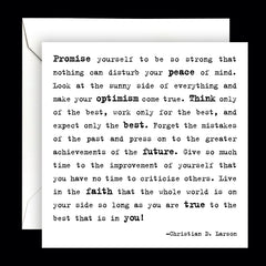 "promise yourself" card