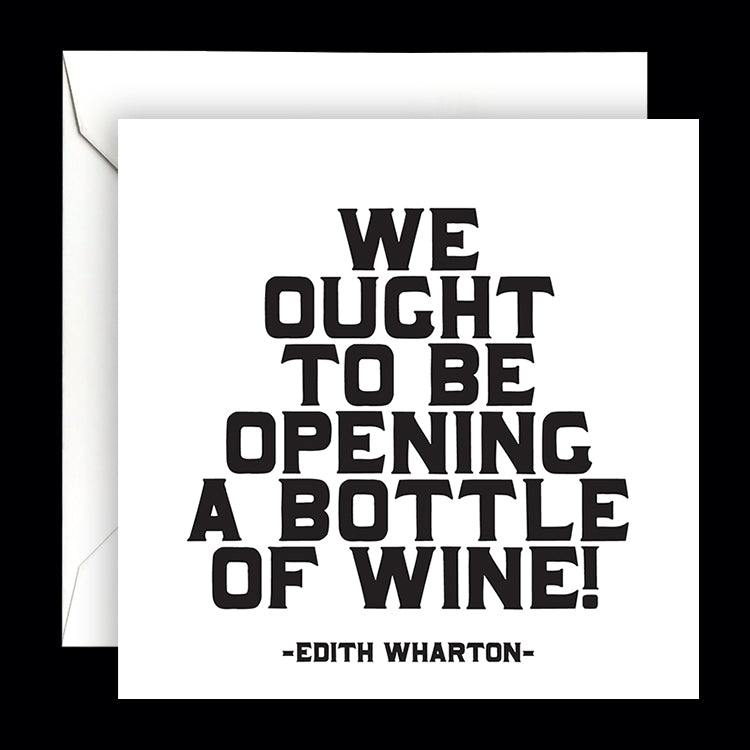 "bottle of wine" card