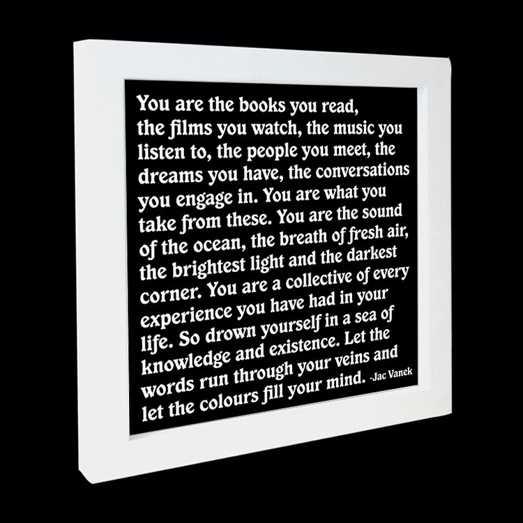 "you are the books you read" card