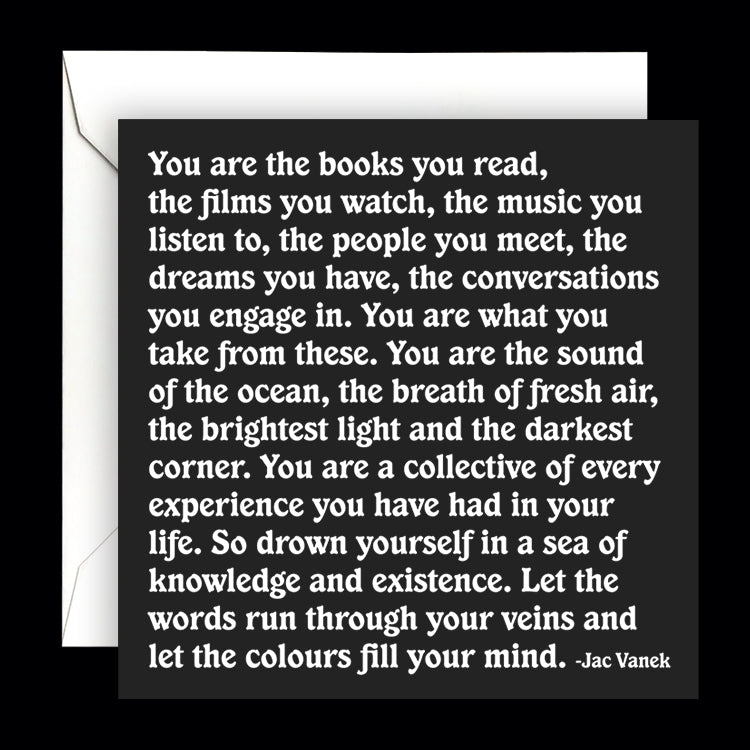 "you are the books you read" card