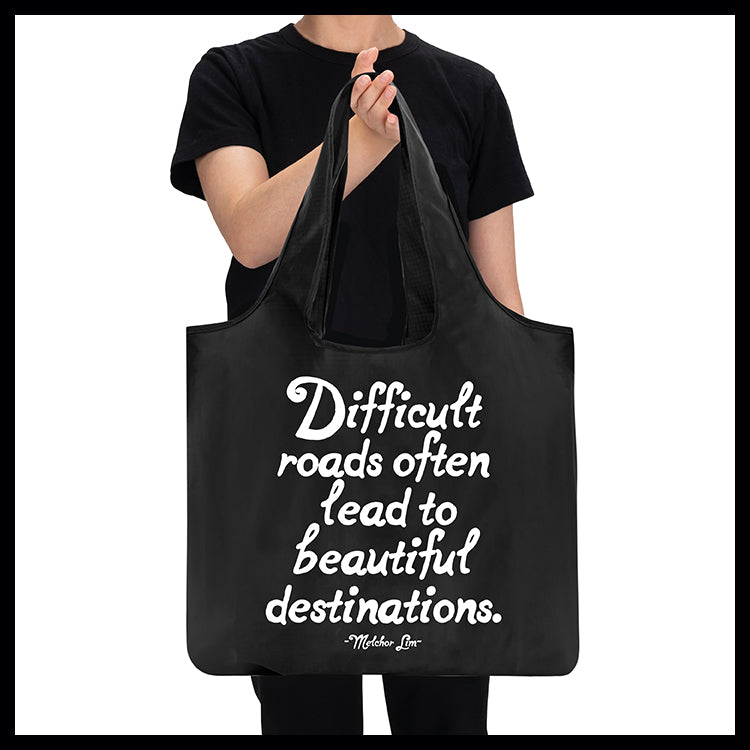 "difficult roads" fold-up bag