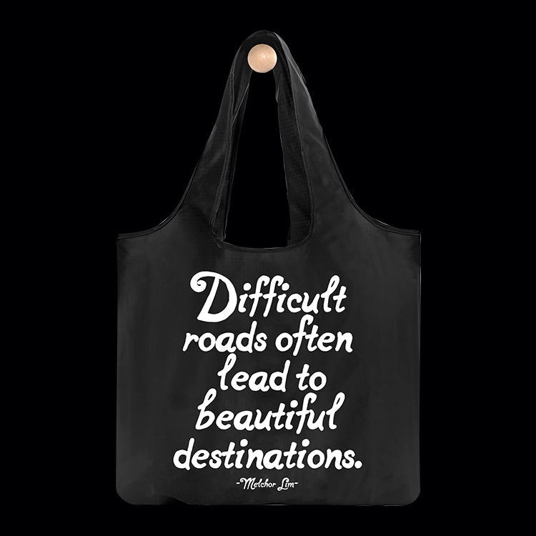 "difficult roads" fold-up bag