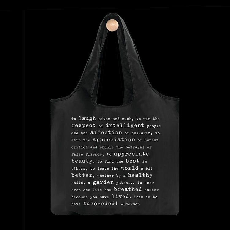 "to laugh often" fold-up bag
