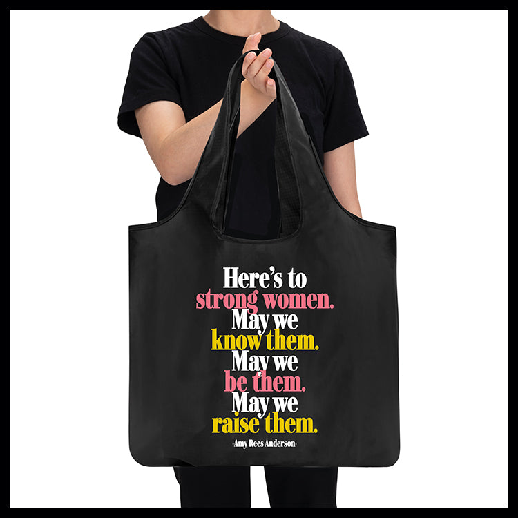 "strong women" fold-up bag