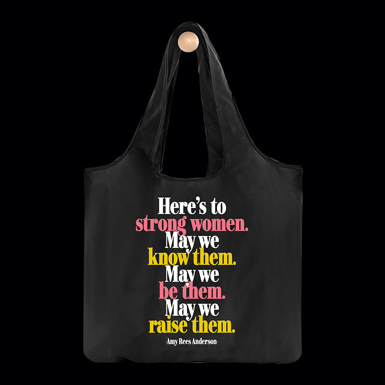 "strong women" fold-up bag