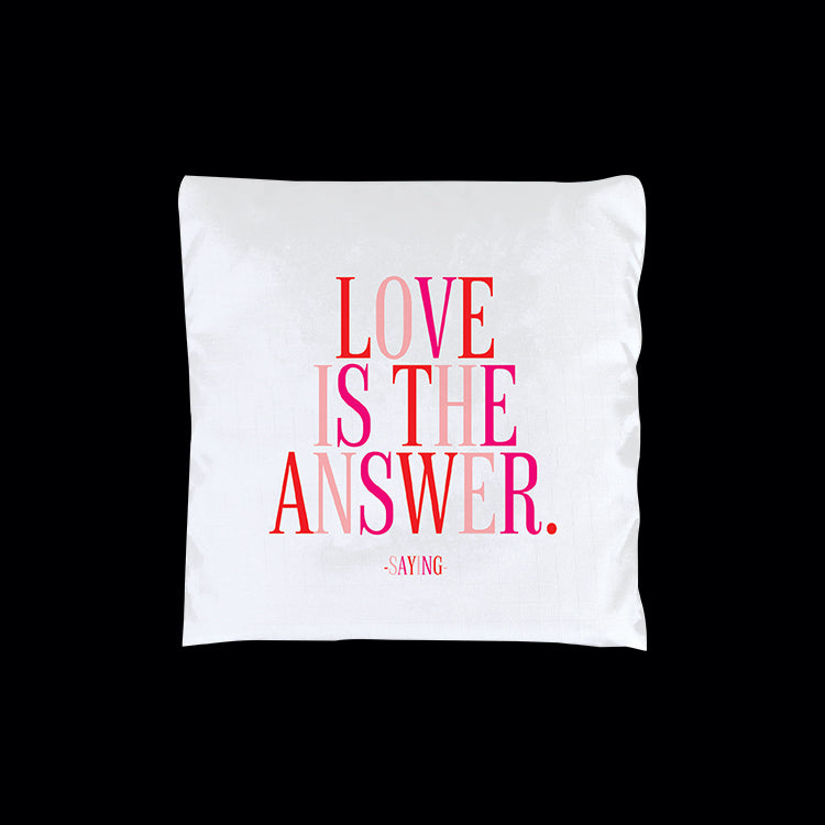 "love is the answer" fold-up bag