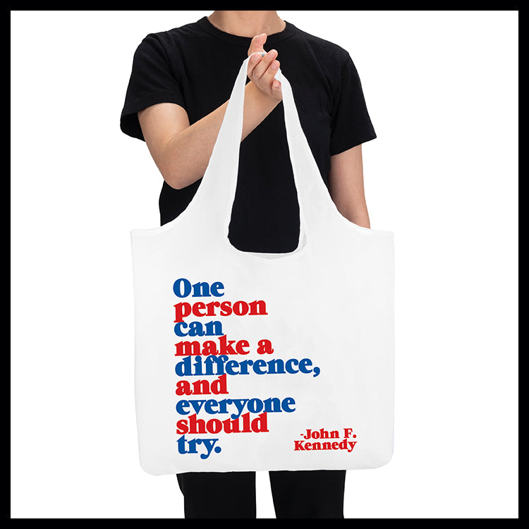 "one person" reusable bag