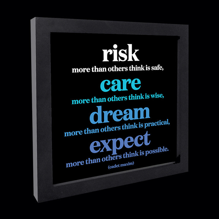 "risk more" card