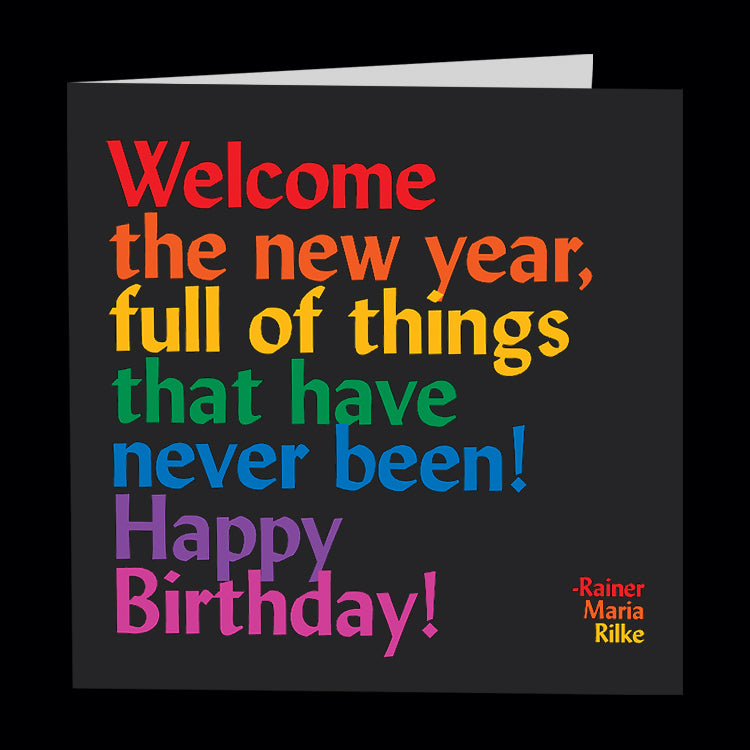 "welcome the new year" card