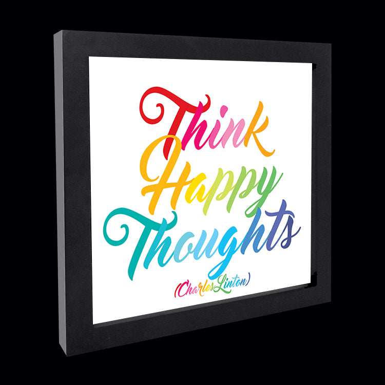 "think happy thoughts" card