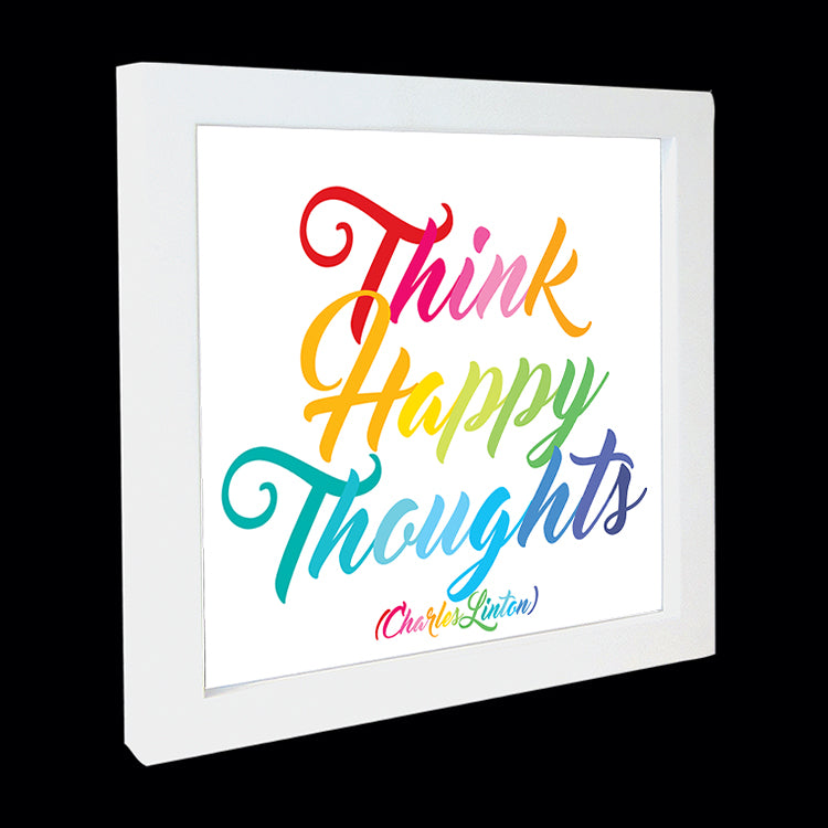 "think happy thoughts" card