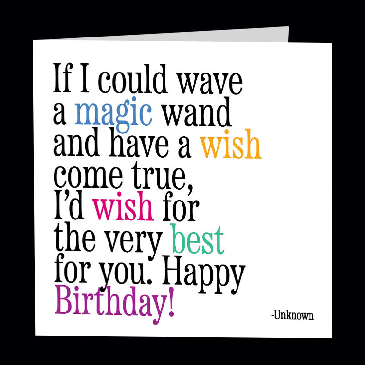 "wave a magic wand" card