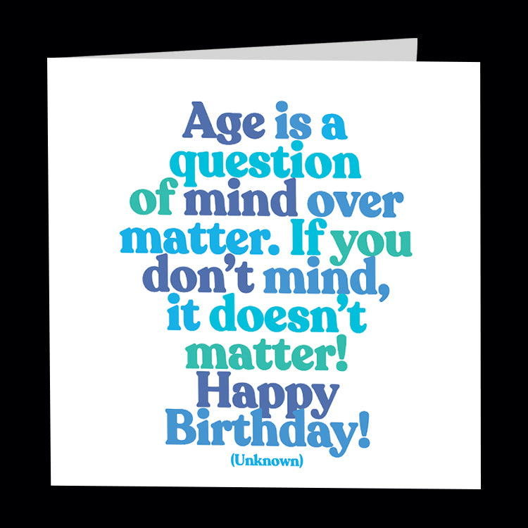 "age is a question" card