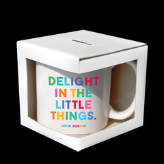 "delight in the little things" mug