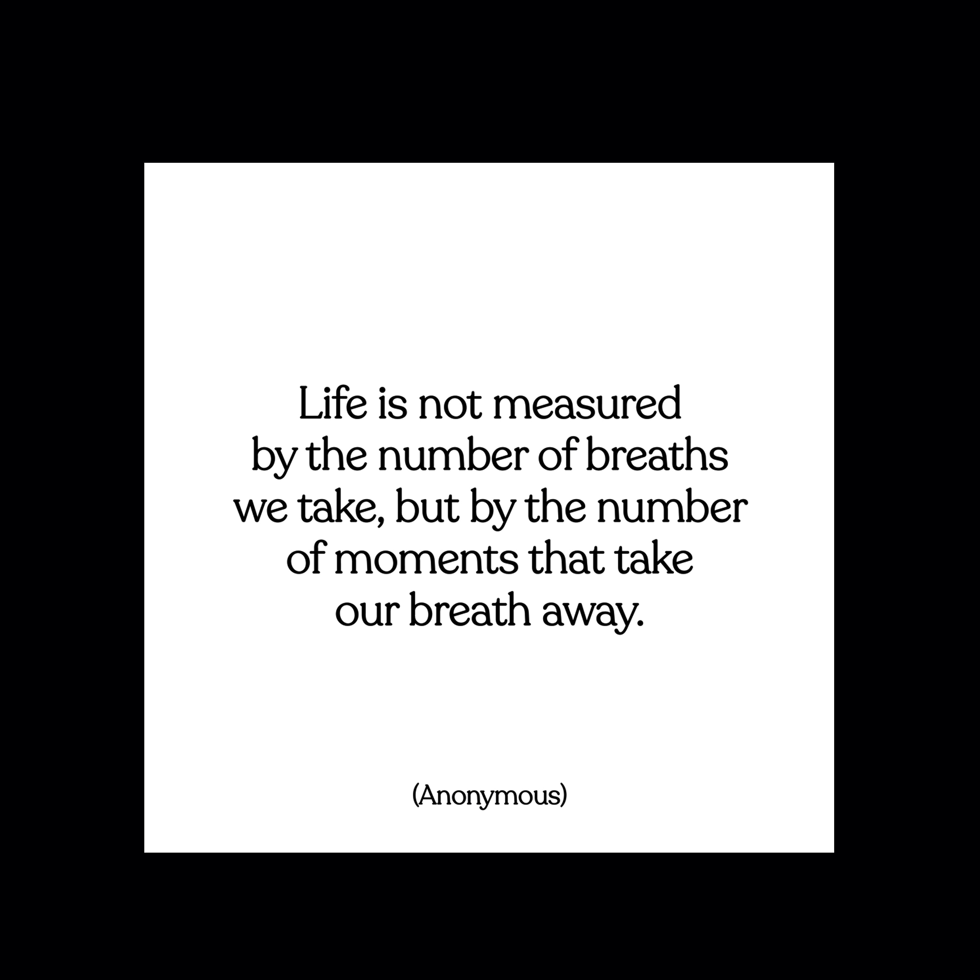 "life is not measured" magnet