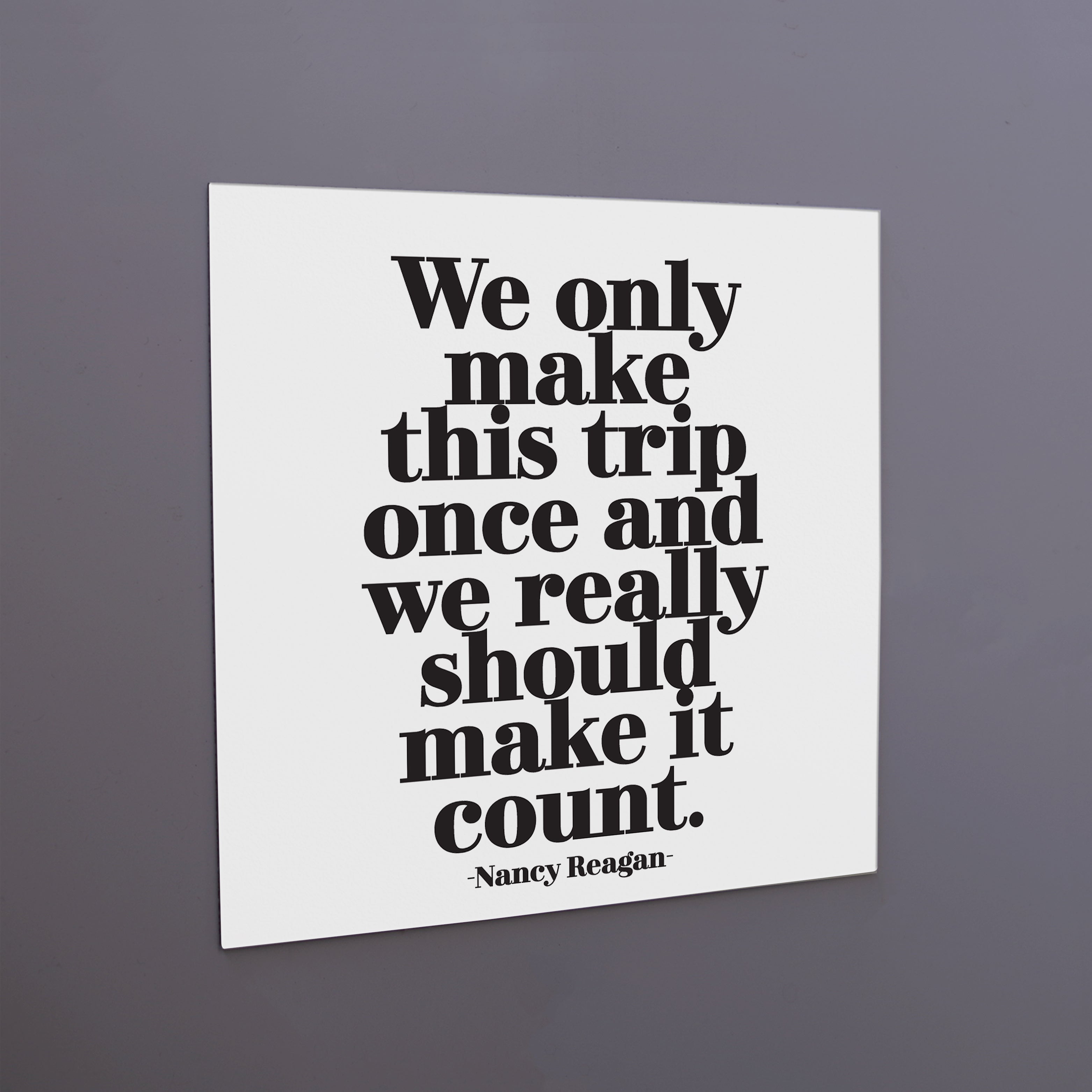 "we only make this trip once" magnet