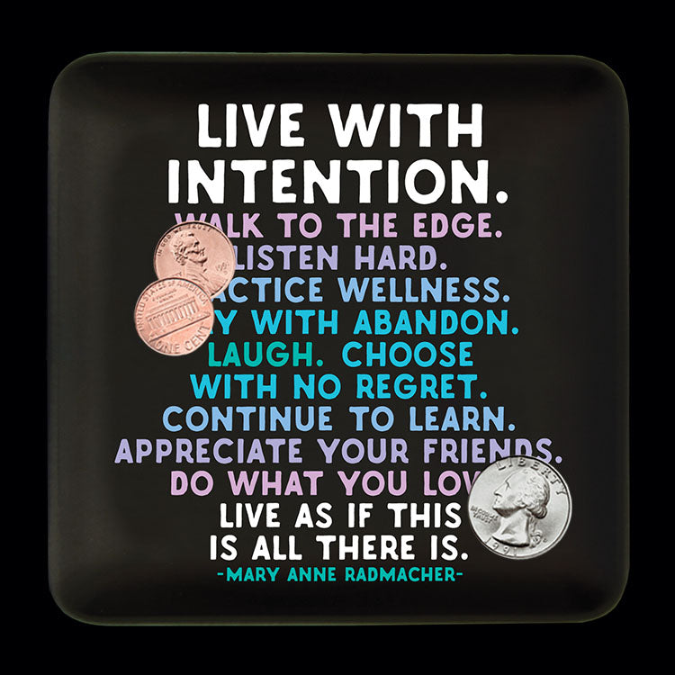 "live with intention" trinket dish
