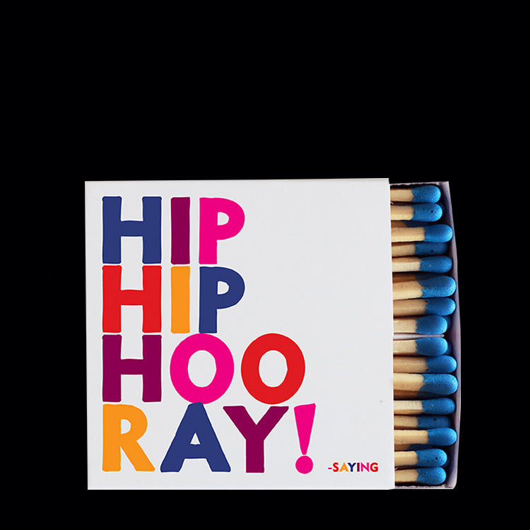 "hip hip hooray!" matchbox