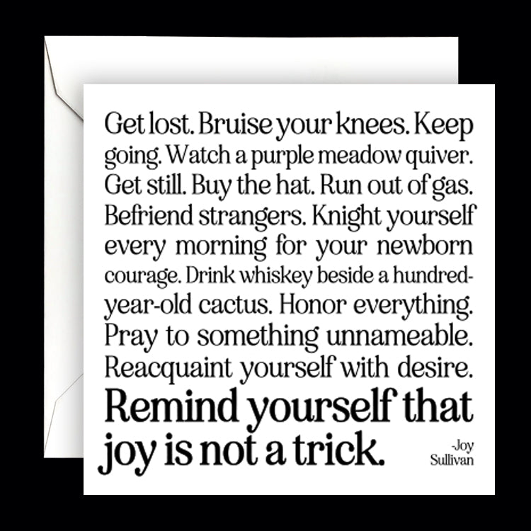 "joy is not a trick" card