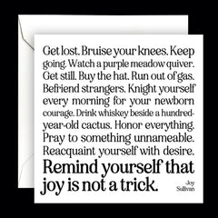"joy is not a trick" card