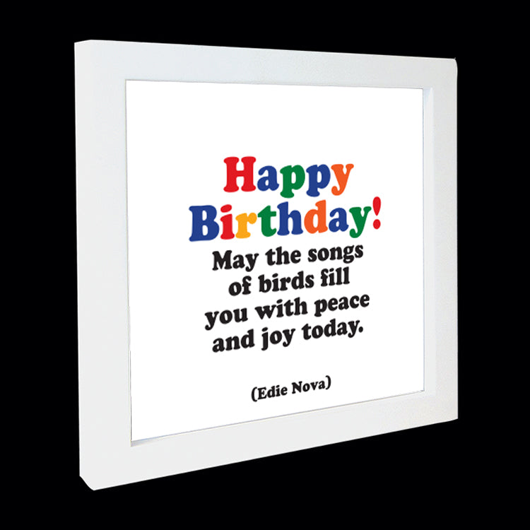 "happy birthday! may the songs of birds" card