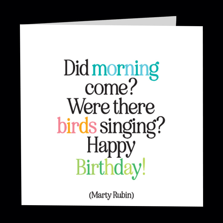 "did morning come?" card