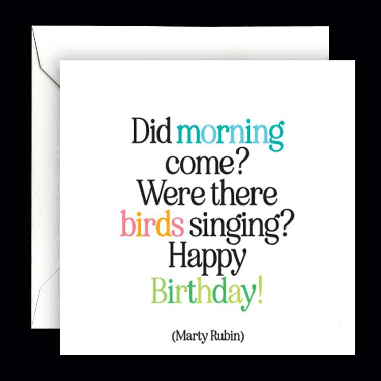 "did morning come?" card